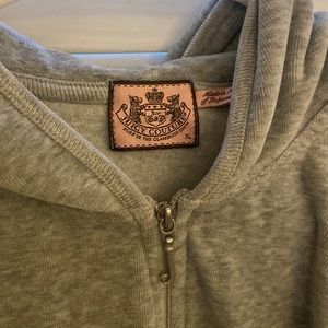 juicy couture grey velvet zip ip jacket